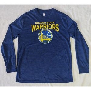 Golden State Warriors Royal Blue Primary Logo Long Sleeve  T-shirt Large NBA